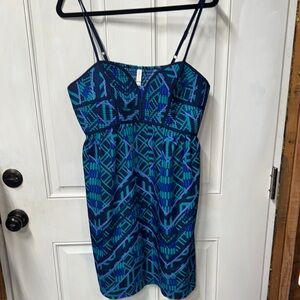 Xhilaration Blue and Purple Patterned Dress